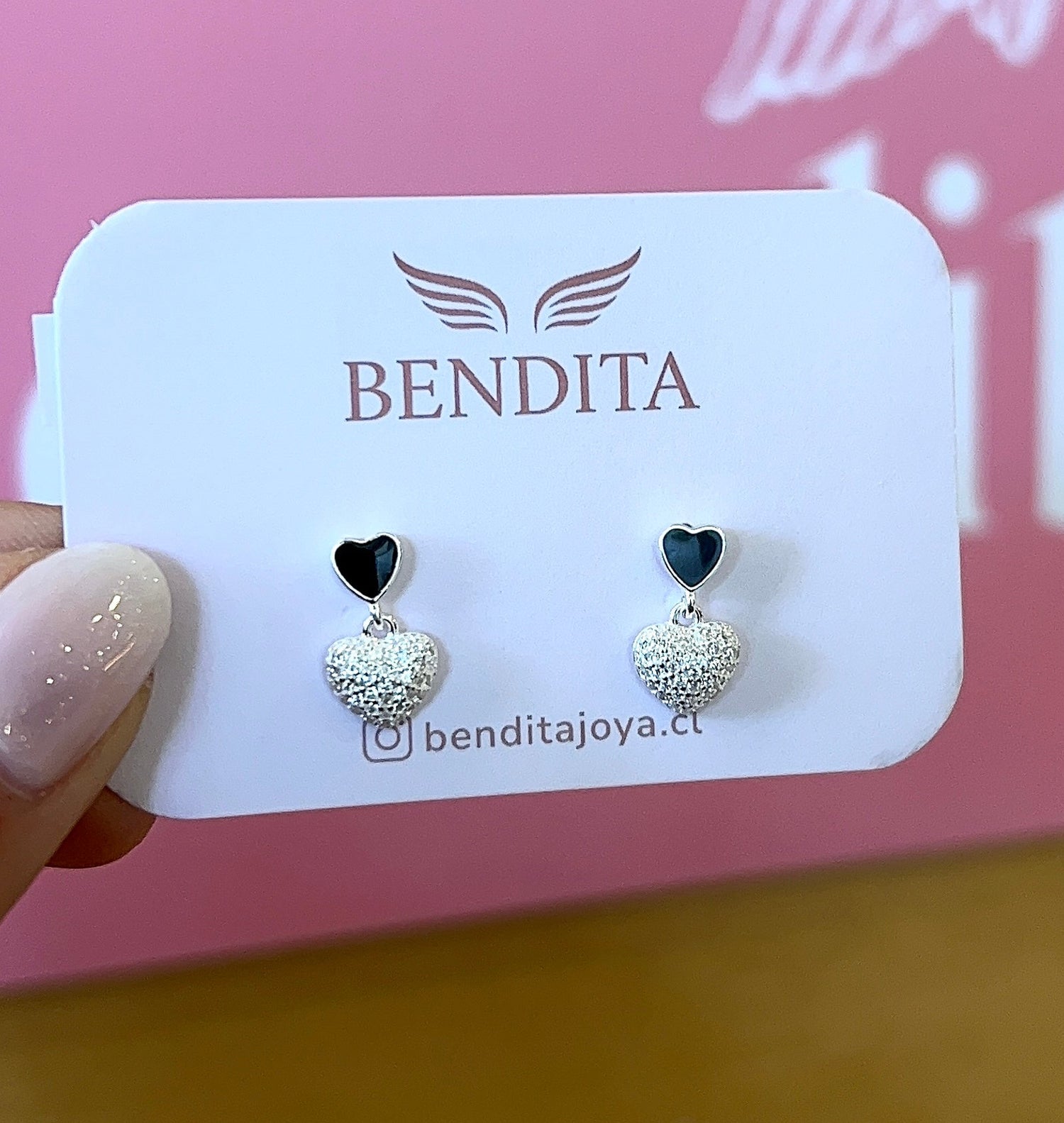 Aros corazón colgante