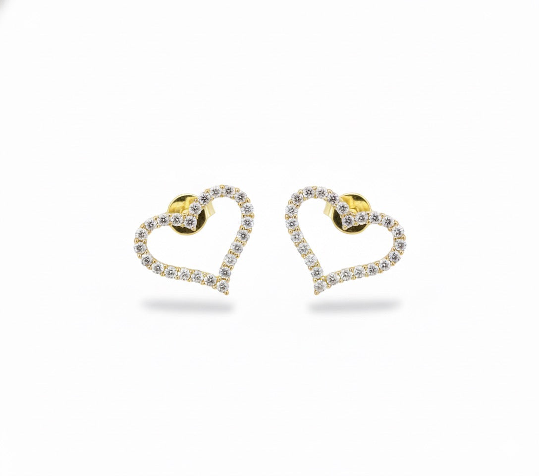 Aros corazón ahuecados